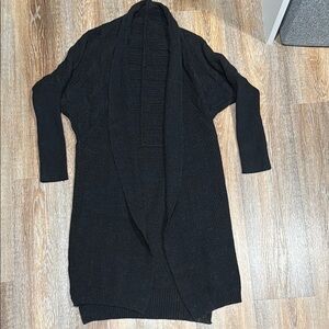 Women's Black Open Front Sweater